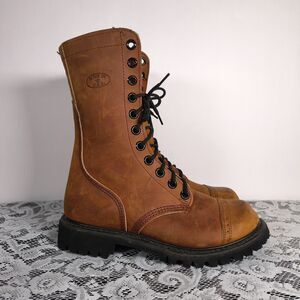 Vibram Genuine Leather Tall Combat Boots